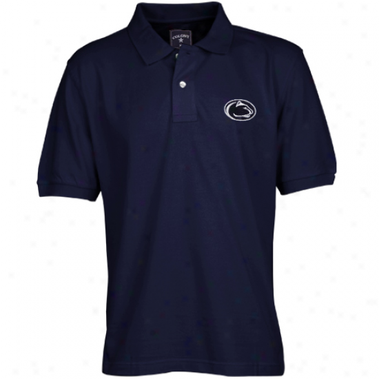 Colony Sportswear Penn State Nittany Lions Navy Blue Solid Pique Polo