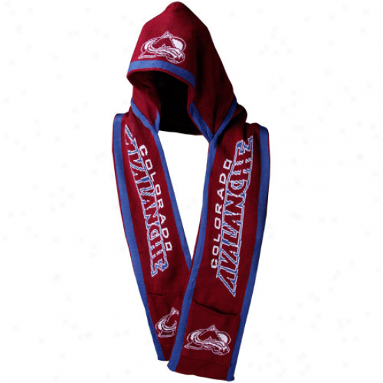 Colorado Avalanche Burgundy Hooded Knit Scarf