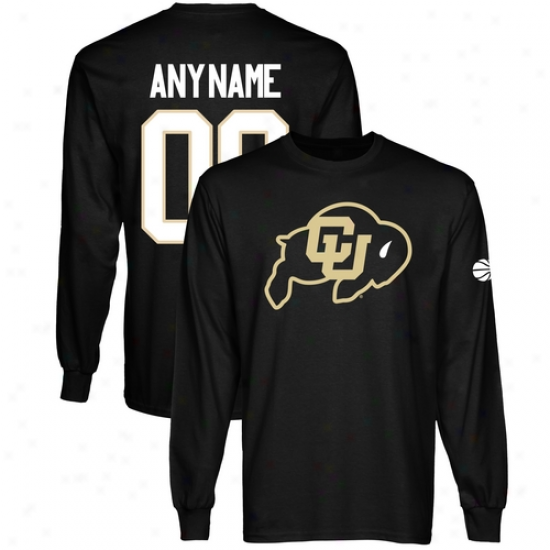 Colorado Buffaloes Personalized Person & Number Long Sleeve T-shirt - Black