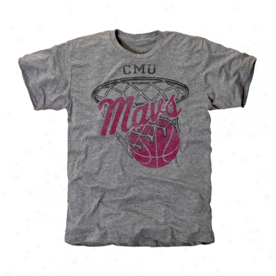 Colorado Mesa University Mavericks Hoop Tri-blend T-shirt - Ash