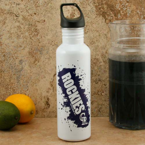 Colorado Rockies 26oz. White Stainless Steel Water Bottle