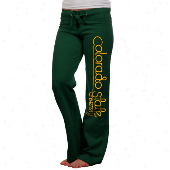 Colorado State Rams Ladies Green Rugby Fleece Pants