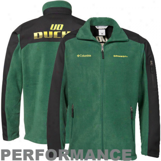 oClumbia Oregon Ducks Green-black Zone Blitz Full Zip Performance Jacket