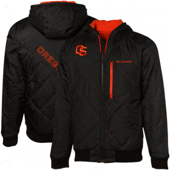 Columbia Oregon State Beavers Black-orange Double Overtime Reversible Full Zip Hoody Sweatshirt