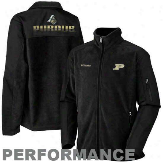 Columbia Purdue Boilermakers Black Zone Blitz Full Zip Performance Jacket