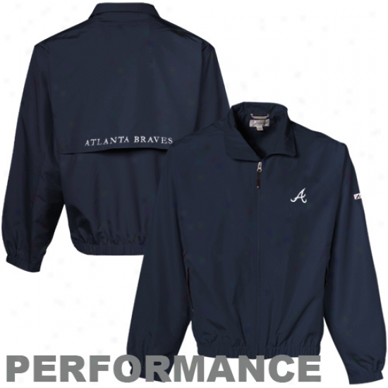 Cutter & Buck Atlanta Braves Navy Blue Bainbirdge Jacket