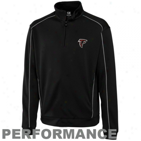 Cutter & Buck Atlanta Falcons Edge Quarter Zip Jacket - Black