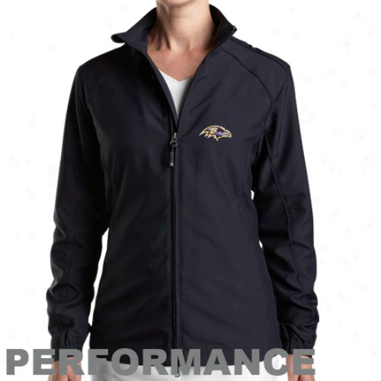 Cutter & Buck Baltimore Ravens Ladies Black Full Zip Performance Windshirt