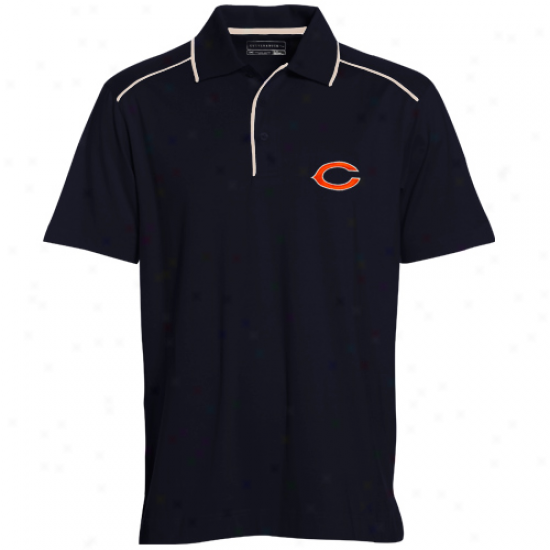 Cutter & Buck Chicago Bears Navy Blue Alliance Organic Polo