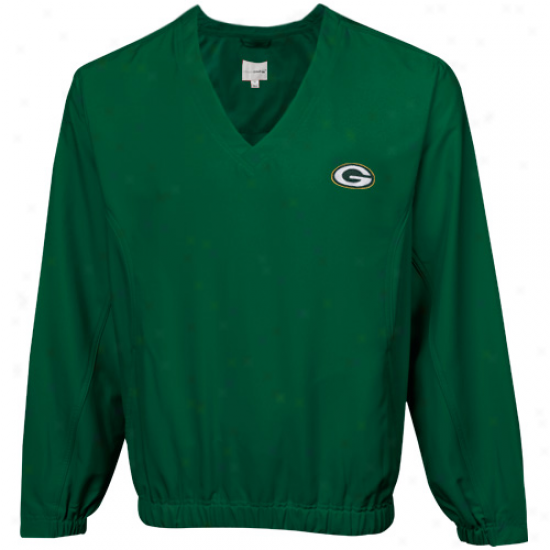 Cutter & Buck Green Bay Pacekrs Mens Shrewd Pullover Windshirt - Green