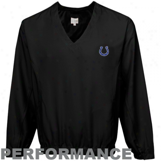 Cutter & Buck Indianapolis Colts Black Astute Performance Pullover Windwhirt