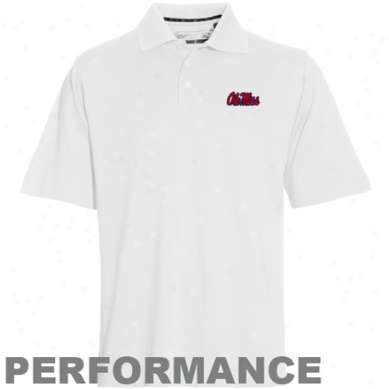 Cutter & Buck Mississippi Rebels White Championship Performance Polo