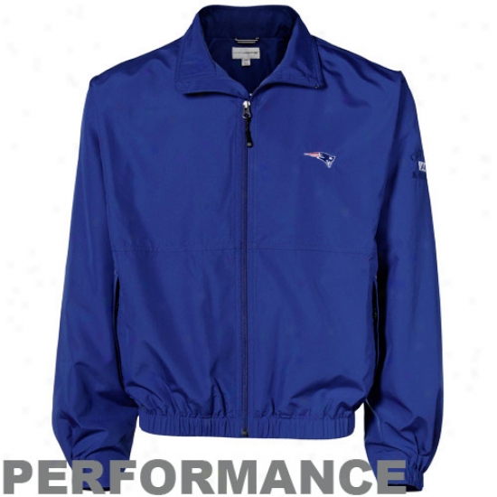 Cutter & Buck New England Patriots Royal Blue Weathertec Bainbridge Jacket