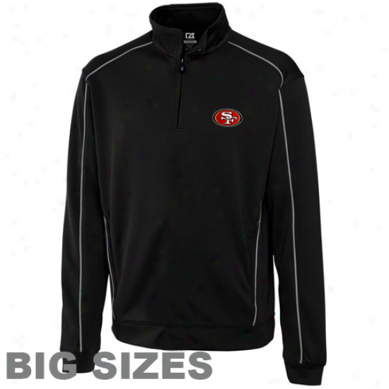 Cutter & Buck San Francisco 49ers Big Sizes Edge Quarter Zip Jacket - Black