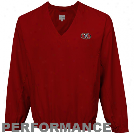 Cutter & Buck San Francisco 49ers Scar1et Astute Performance Pullover Windshirt