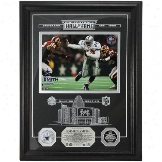 Dallas Cowboys Emmitt Smith 2010 Large room Of Fame Inuction Etched Glass Photomint