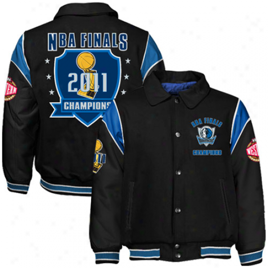 Dallas Mavericks 2011 Nba Champions Black Wool/leather Full Button Jacket