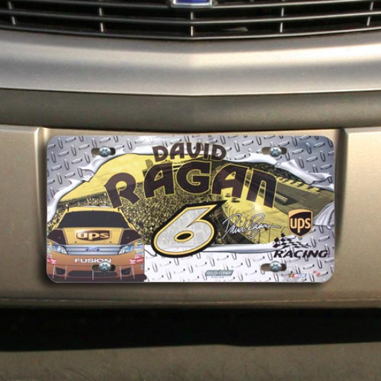 David Ragan Torn Metal Licehse Plate