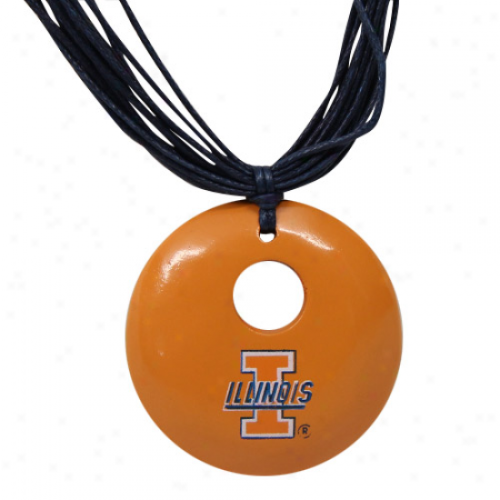 Dayna U Illinois Fighting Illini Ladies Orange-black Multi-strand Team Color Necklace