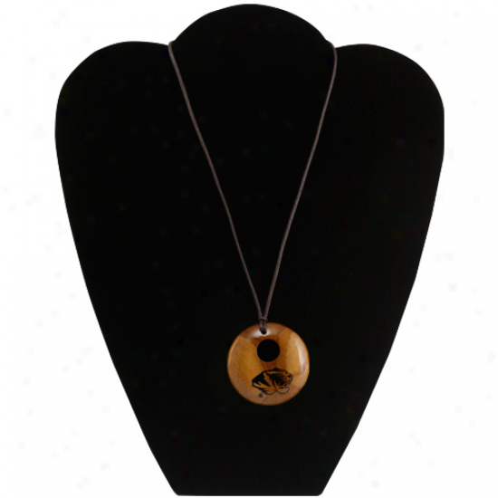 Dayna U Missouri Tigers Round Wooden Necklace