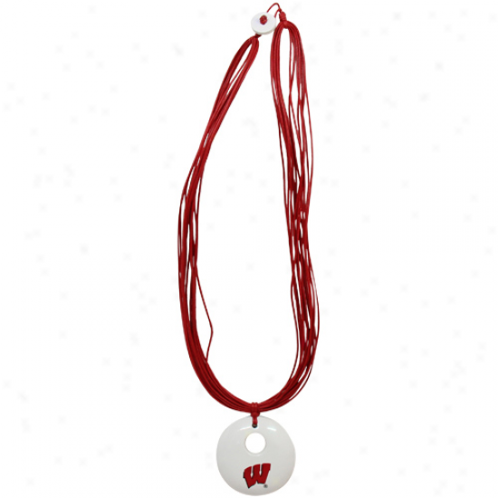 Dayna U Wisconsin Badgers Ladies White-cardinal Multi-strand Team Colod Necklace