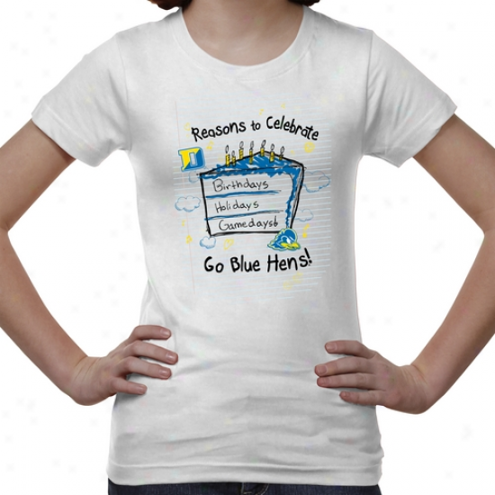 Delaware Fightin' Blue Hens Youth Celebrate T-shirt - White