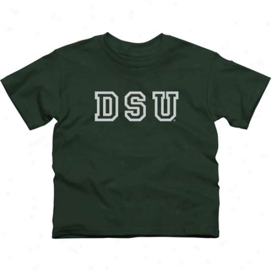 D3lta State Fightint Okra Youth Wordmark Logo T-shirt - Green