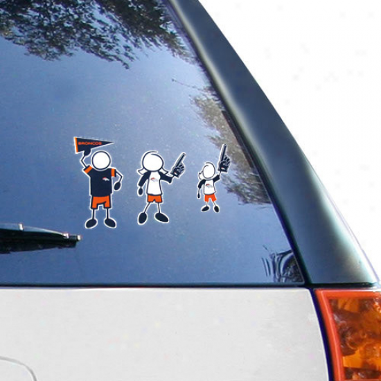 Denver Broncos 12'' X 12'' Family Car Decal Sheet