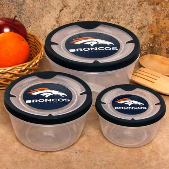 Denver Broncos 3-pack Round Food Containers