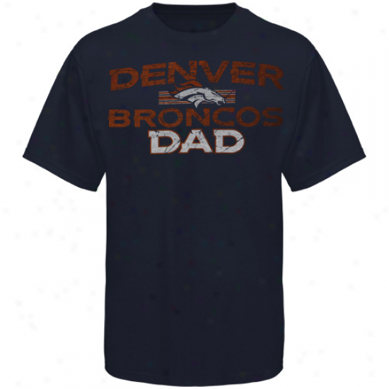 Denver Broncos Dad Team Arch T-shirt - Navy Blue