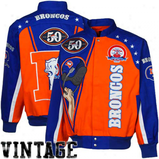 Denver Broncos Orange-royal Melancholy Afl Legacy Twill Vintage Jacket