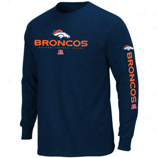 Denver Broncos Primary Receiver Long Sleeve T-shirt - Navy Blue