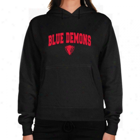 Depaul Blue Demons Ladies Charrcoal Logo Arch Lightweight Hoody