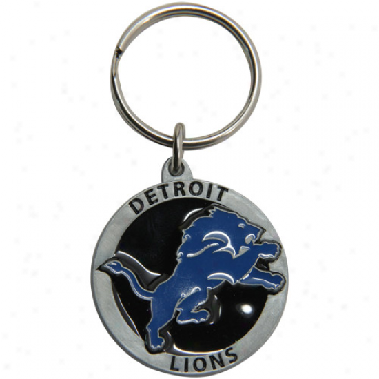 Detriit Lions Team Logo Pewter Keychain