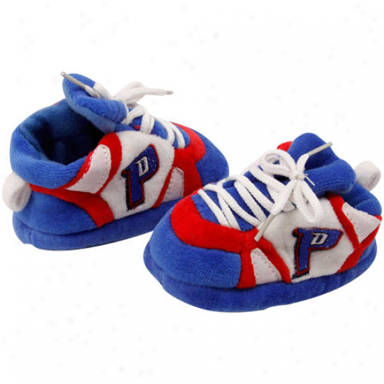 Detroit Pistons Infant Team Color Plush Basketball Slippers