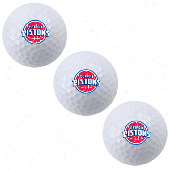 Detroit Pistons White 3-pack Golf Balls