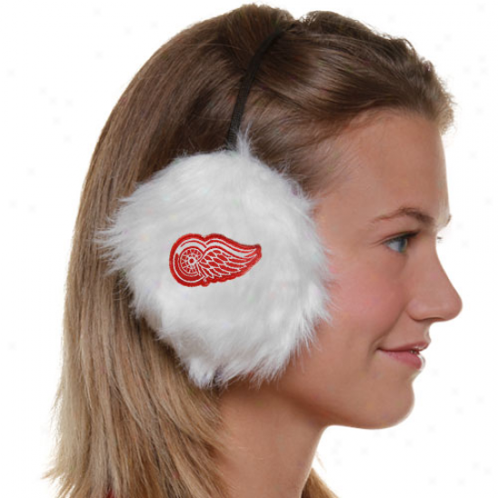 Detroit Red Wings Ladies White Furry Cheer Musical perception Muffs