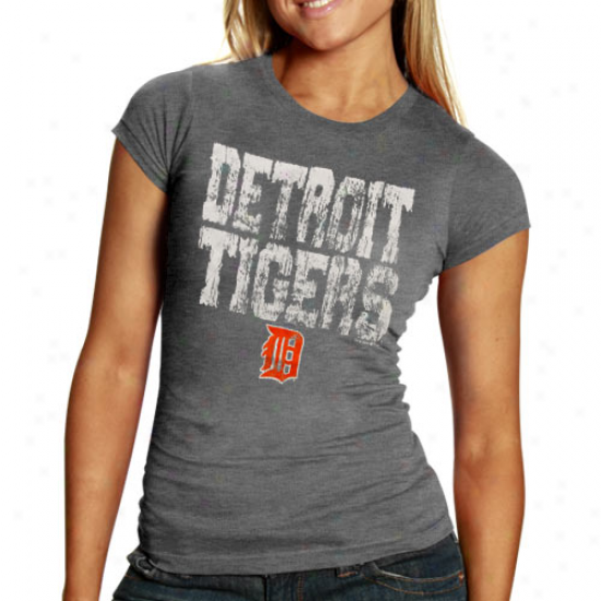 Detroit Tigers Ladies Caught Lookin' Tri-blend T-shirt - Ash