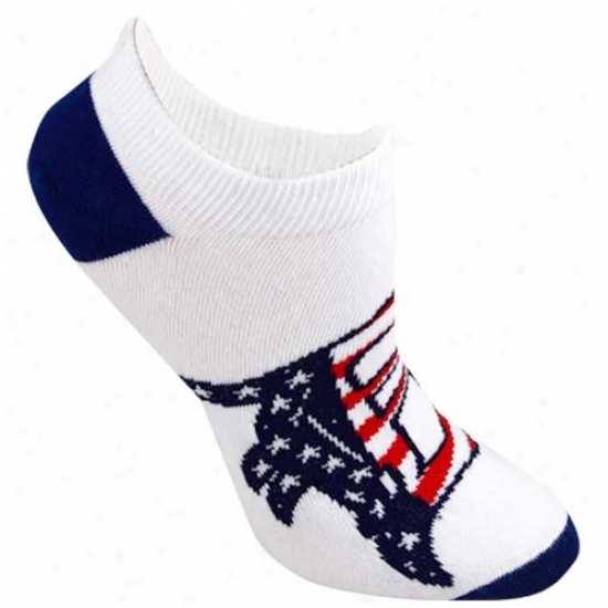 Detroit Tigers Ladies White Patriotic Ankle Socks