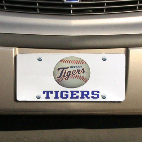 Detroit Tigers Mirrored Baxeball Permission Plate