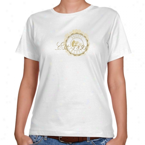 Drexel Dragone Ladies White Date Stamp Classic Fit T-shirt