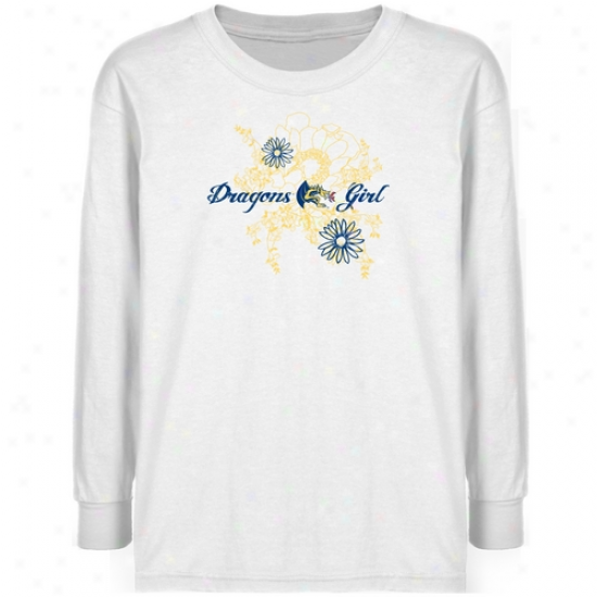 Drexel Dragons Youth White Floral Bloom Long Sleeve T-shirt