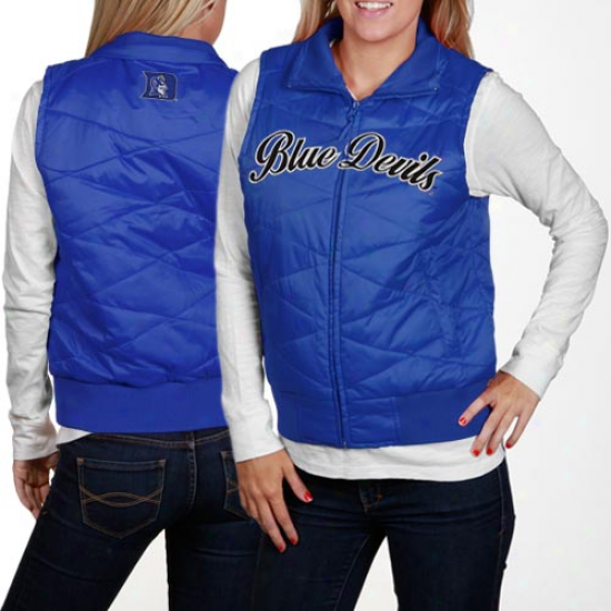 Duke Blue Devils Ladies Duke Blue Full Zip Bubble Vest