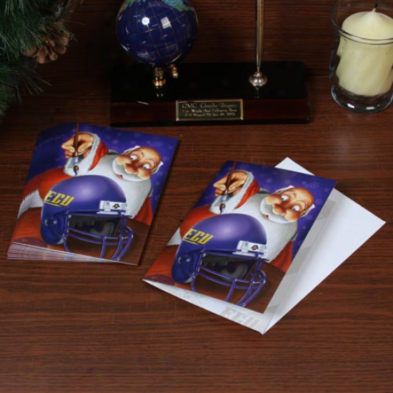 East Carolina Pirates 12-pack Single Santa Painting Design Christmas Cards