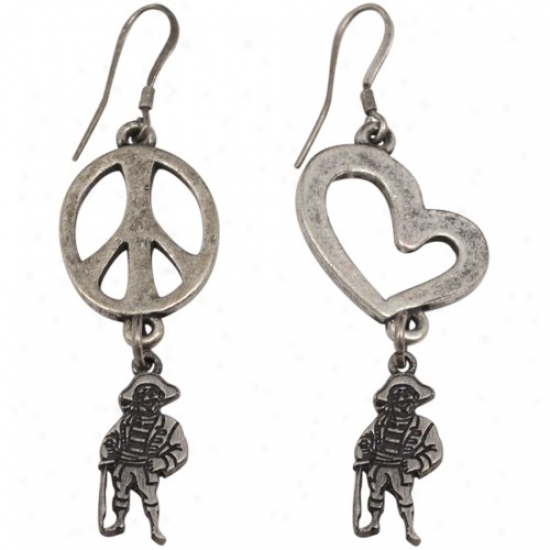 East Carolina Pirates Pewter Peace, Love Earrings