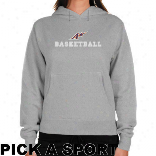 Evansville Purple Aces Ladies Ash Custom Sport Logo Applique Lightweight Hoody -