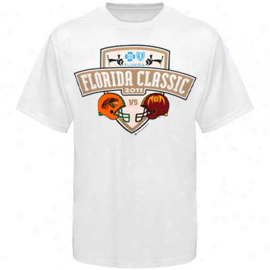 Florida A&m Rattlers Vs. Bethune-cookman Wildcats 2011 Florida First-rate Dueling T-shirt - White