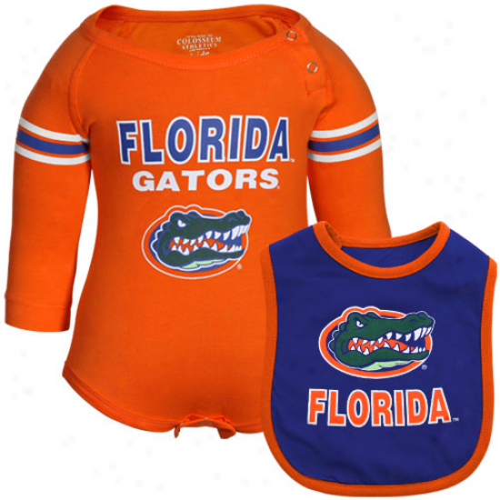 Florida Gators Infant Bleacher Creeper & Bib Set - Orange