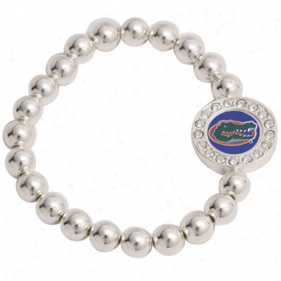 Florida Gators Round Crystal Beaded Stretcn Bracelet