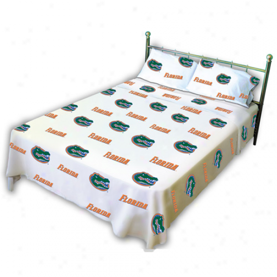 Florida Gators White Collegiate Sheet Set